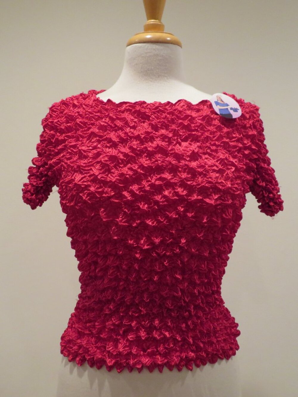 F.C Popcorn Bubble Crinkle Short Sleeve Top